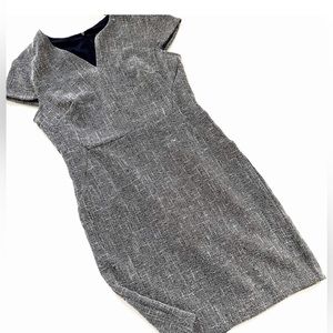 Banana Republic Navy Blue Tweed Sheath Dress | Work Office Chic Fall | Size 8